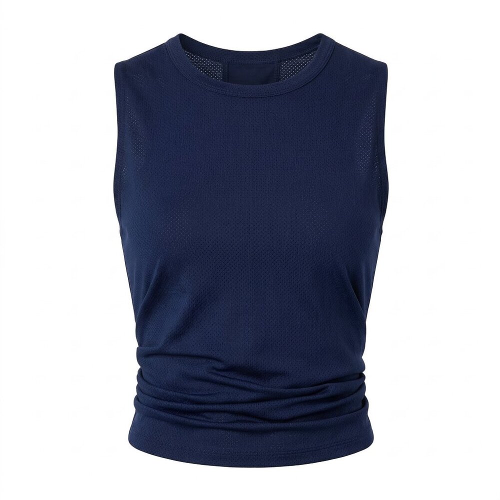 AQUA Women’s Solid Mesh Sleeveless Top
